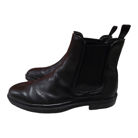 Aquila Mens Leather Boots Black Shoes Size 11 US, 10 UK, 44 EUR - Ready To Go