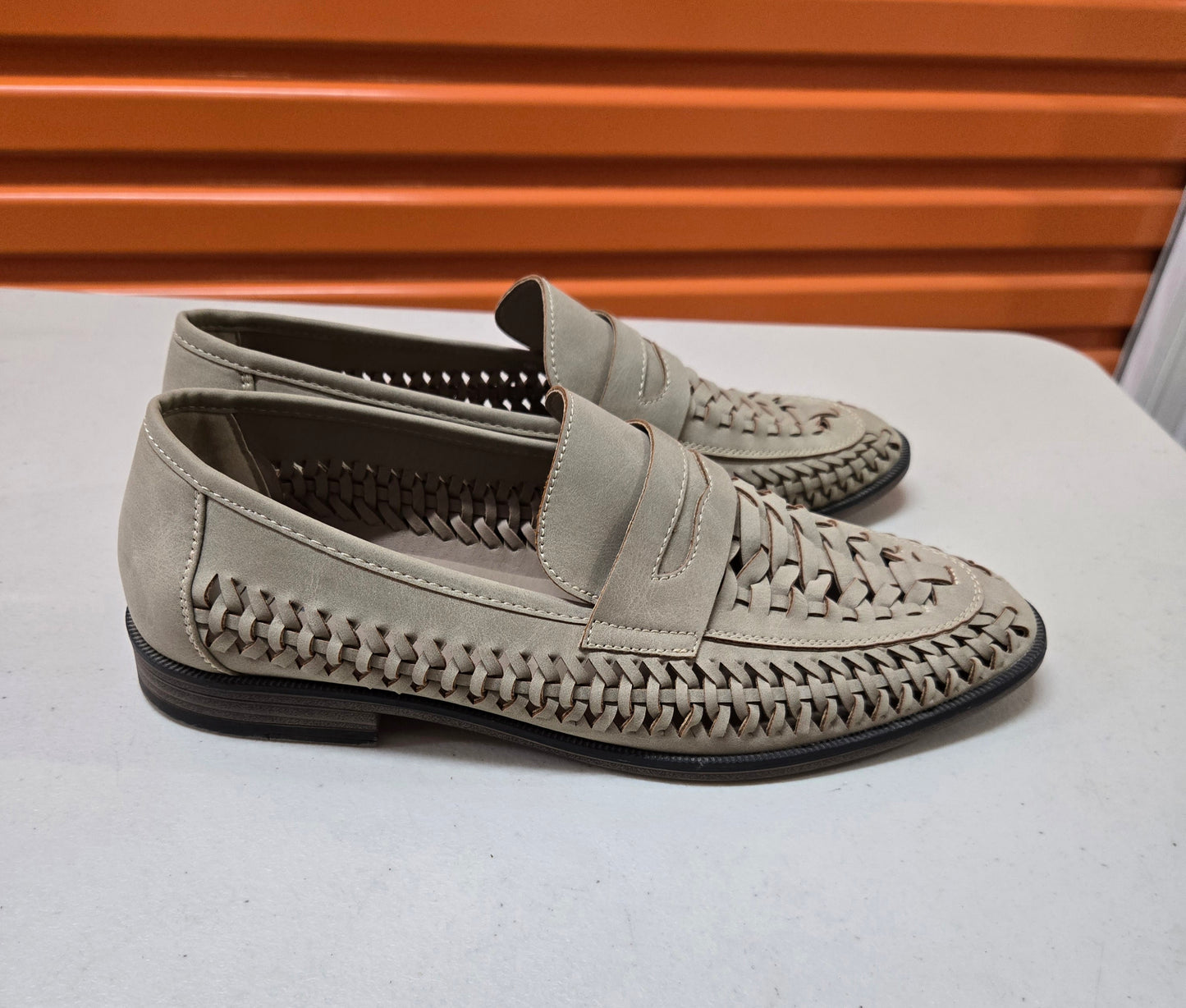 YD Mens Slip-on Shoes Khaki Loafers Size 11 US, 10 AU/UK, 44 EUR-Great Condition