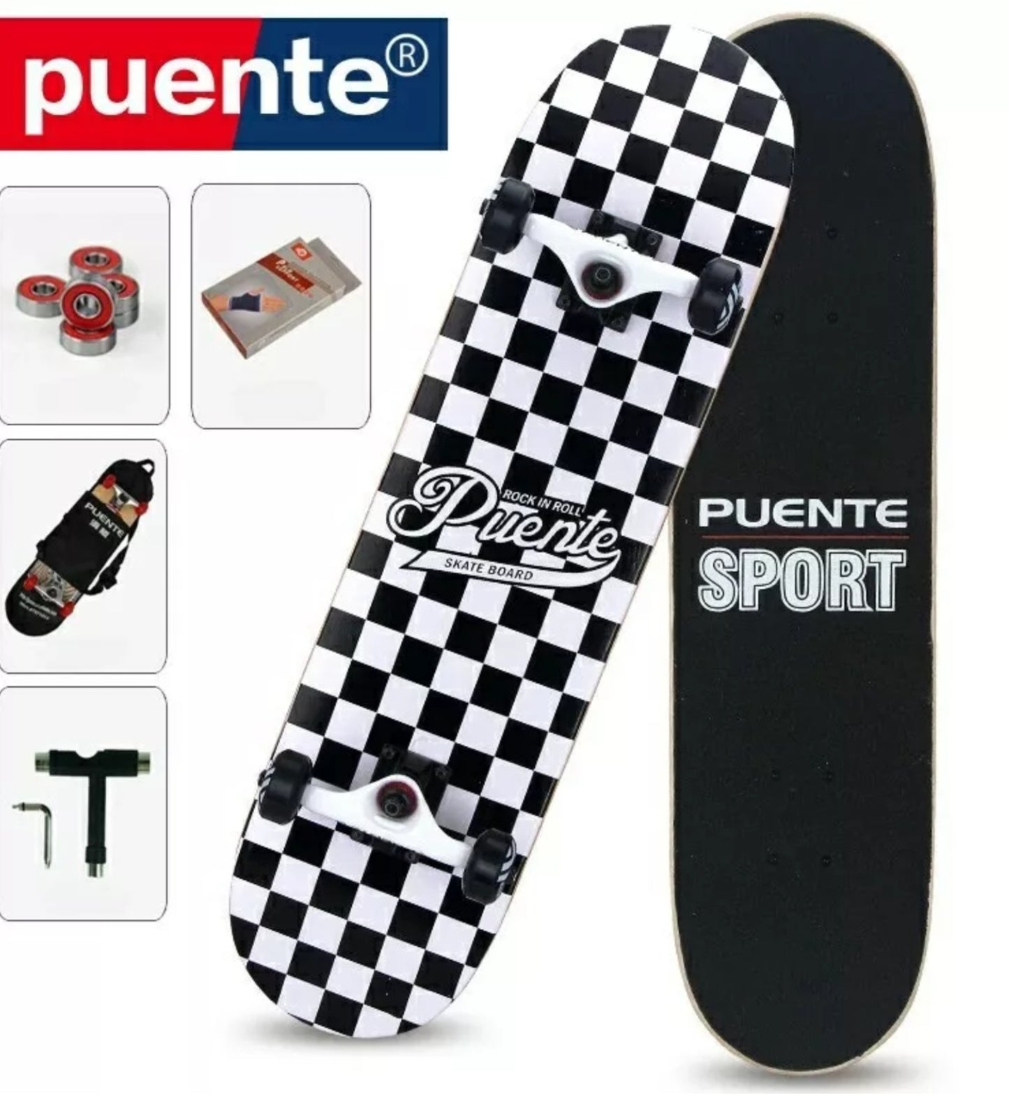 New Design Skateboard Adults With Gloves, bearing, bag & T tool - 180 kg Max