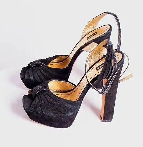 MIMCO Womens High Heel Sandals Black Leather Shoes Size 8 AU/US, 6 UK, 39 EUR