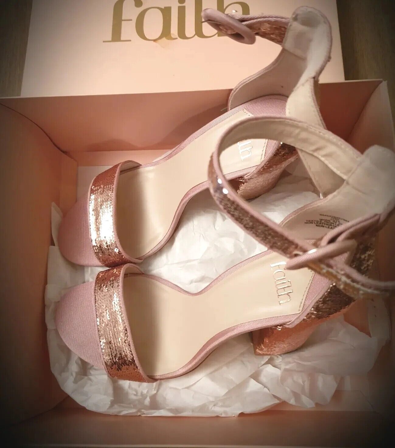 FAITH Women's Shoes Beige/Pink High Heels Size 7 UK, 40 EUR, 9 US - RRP $89.95