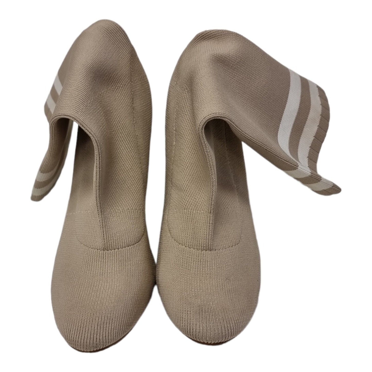 Parisian Boots Womens Elegant Cream Stretch Shoes Size 7 US Like New 👢