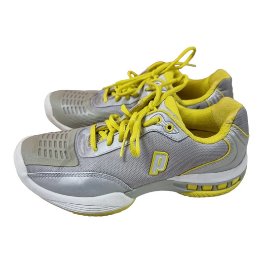 PRINCE Rebel 2 Women's Tennis Shoes Silver/yellow Sneakers 9.5 US, 7.5UK, 41.5EU