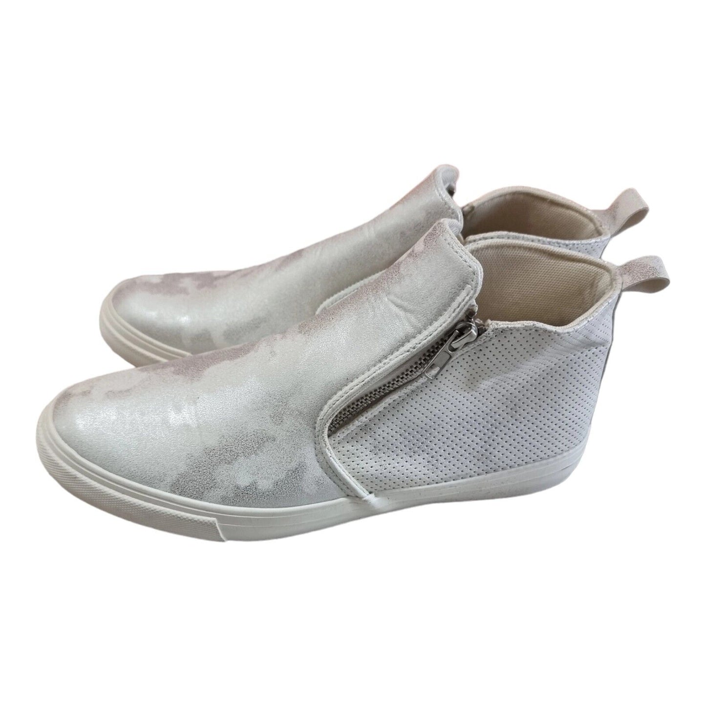 PLANET SHOES Polly Womens Silver Sneakers Side Zip Shoes Size 11 AU, 42 EUR