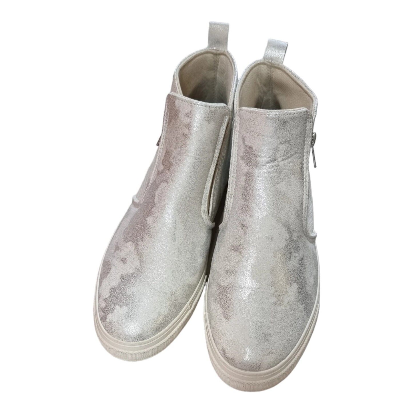 PLANET SHOES Polly Womens Silver Sneakers Side Zip Shoes Size 11 AU, 42 EUR